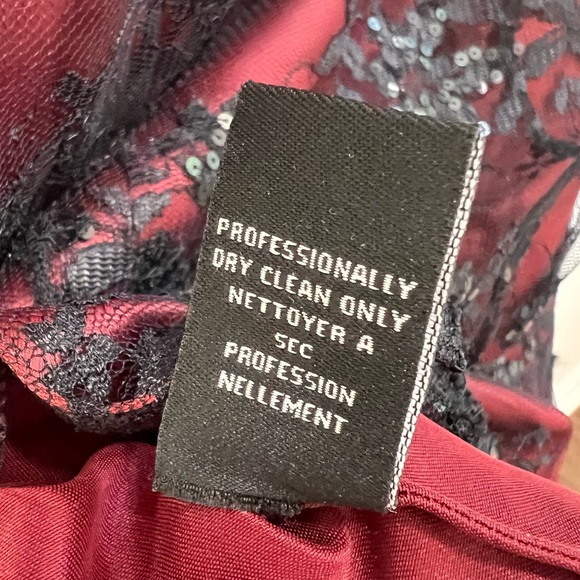 Betsy Johnson Evening Vintage Strapless Mini Dress Red Black Lace Bead Sequin, 6 - Picture 11 of 14